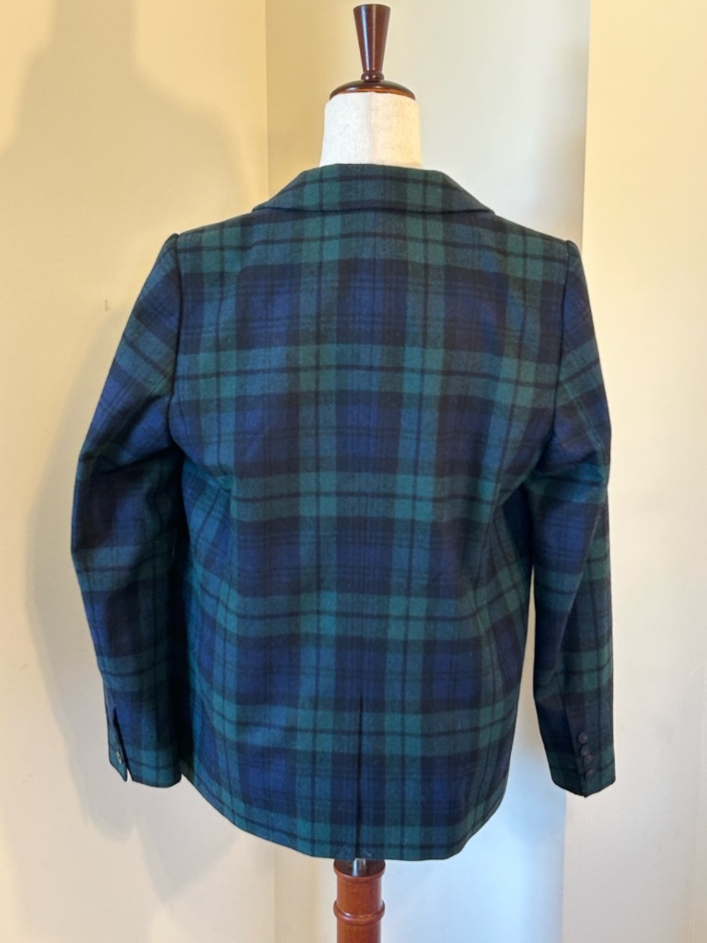 Sézane Navy Tartan Christie Blazer Size 6 Excellent Condition. - Picture 7 of 10
